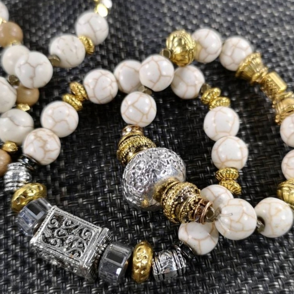 Marbled/Crackle Stone Bracelet